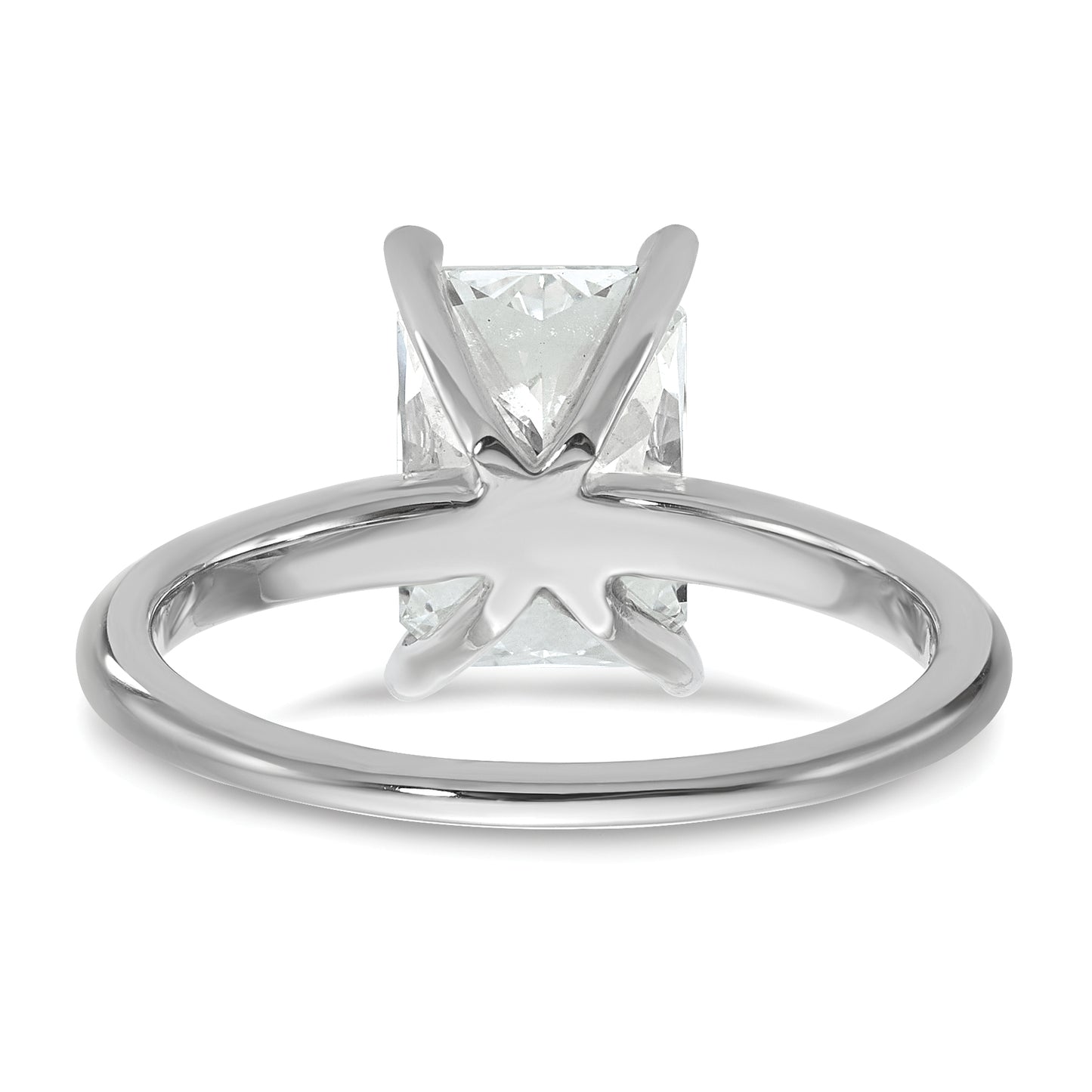 14k White Gold 2 1/2 Ct. Certified Lab Grown Diamond VS/SI+ G+ Radiant Solitare Engagement Ring