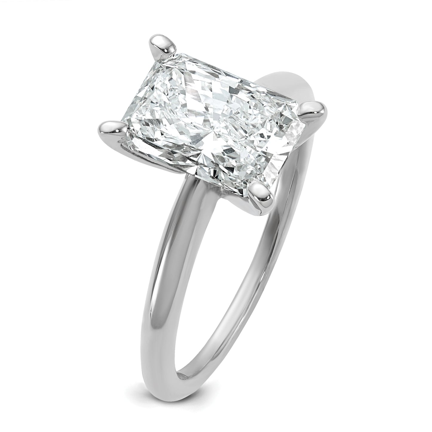 14k White Gold 2 1/2 Ct. Certified Lab Grown Diamond VS/SI+ G+ Radiant Solitare Engagement Ring