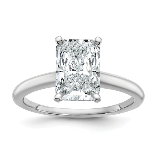 14k White Gold 2 1/2 Ct. Certified Lab Grown Diamond VS/SI+ G+ Radiant Solitare Engagement Ring