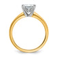 14k Two-tone 2 1/2 Ct. Lab Grown Diamond VS/SI+ G+ Radiant Solitare Engagement Ring