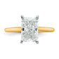 14k Two-tone 2 1/2 Ct. Certified Lab Grown Diamond VS/SI+ G+ Radiant Solitare Engagement Ring