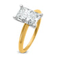 14k Two-tone 2 1/2 Ct. Certified Lab Grown Diamond VS/SI+ G+ Radiant Solitare Engagement Ring