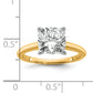 14k Two-tone 3 Ct. Certified Lab Grown Diamond VS/SI+ G+ Cushion Solitare Engagement Ring