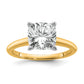 14k Two-tone 3 Ct. Certified Lab Grown Diamond VS/SI+ G+ Cushion Solitare Engagement Ring