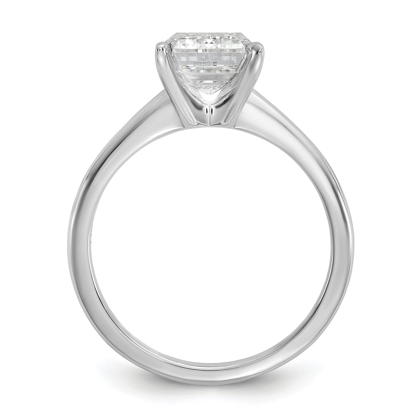 14k White Gold 3 Ct. Certified Lab Grown Diamond VS/SI+ G+ Emerald Solitaire Engagement Ring