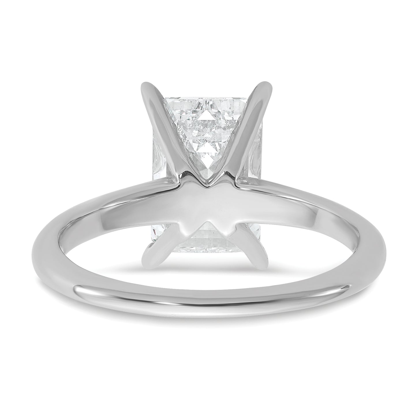 14k White Gold 3 Ct. Certified Lab Grown Diamond VS/SI+ G+ Emerald Solitaire Engagement Ring