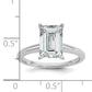 14k White Gold 3 Ct. Lab Grown Diamond VS/SI+ G+ Emerald Solitaire Engagement Ring