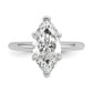 14k White Gold 3 Ct. Certified Lab Grown Diamond VS/SI+ G+ Marquise Solitaire Engagement Ring