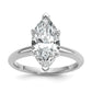 14k White Gold 3 Ct. Certified Lab Grown Diamond VS/SI+ G+ Marquise Solitaire Engagement Ring