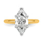 14k Two-Tone 3 Ct. Certified Lab Grown Diamond VS/SI+ G+ Marquise Solitaire Engagement Ring