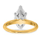 14k Two-Tone 3 Ct. Certified Lab Grown Diamond VS/SI+ G+ Marquise Solitaire Engagement Ring