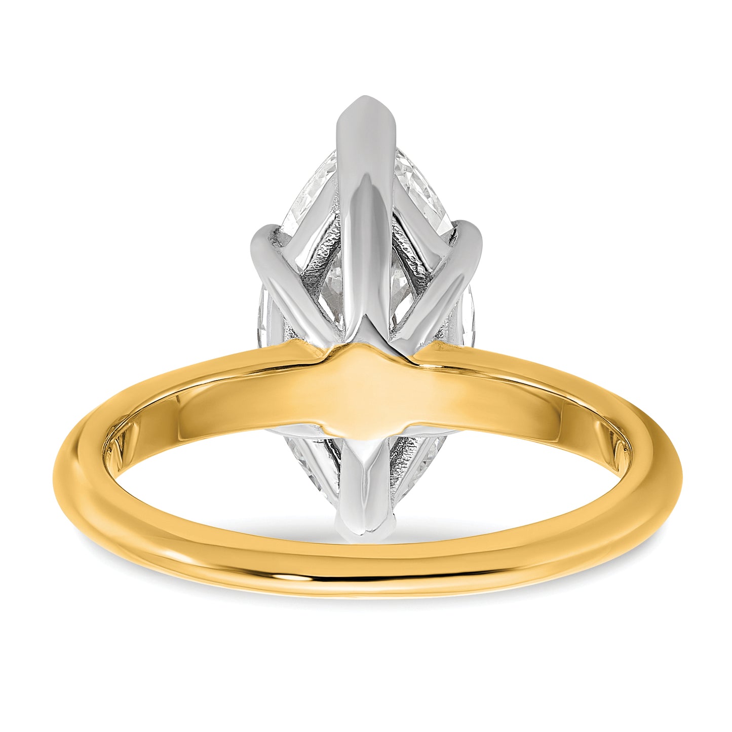 14k Two-Tone 3 Ct. Certified Lab Grown Diamond VS/SI+ G+ Marquise Solitaire Engagement Ring