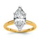 14k Two-Tone 3 Ct. Certified Lab Grown Diamond VS/SI+ G+ Marquise Solitaire Engagement Ring