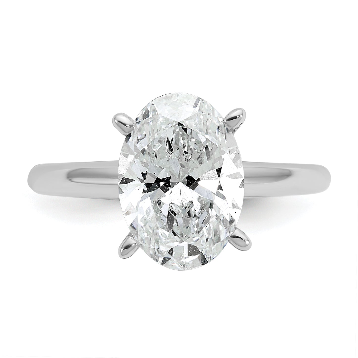 14k White Gold 3 Ct. Lab Grown Diamond VS/SI+ G+ Oval Solitare Engagement Ring