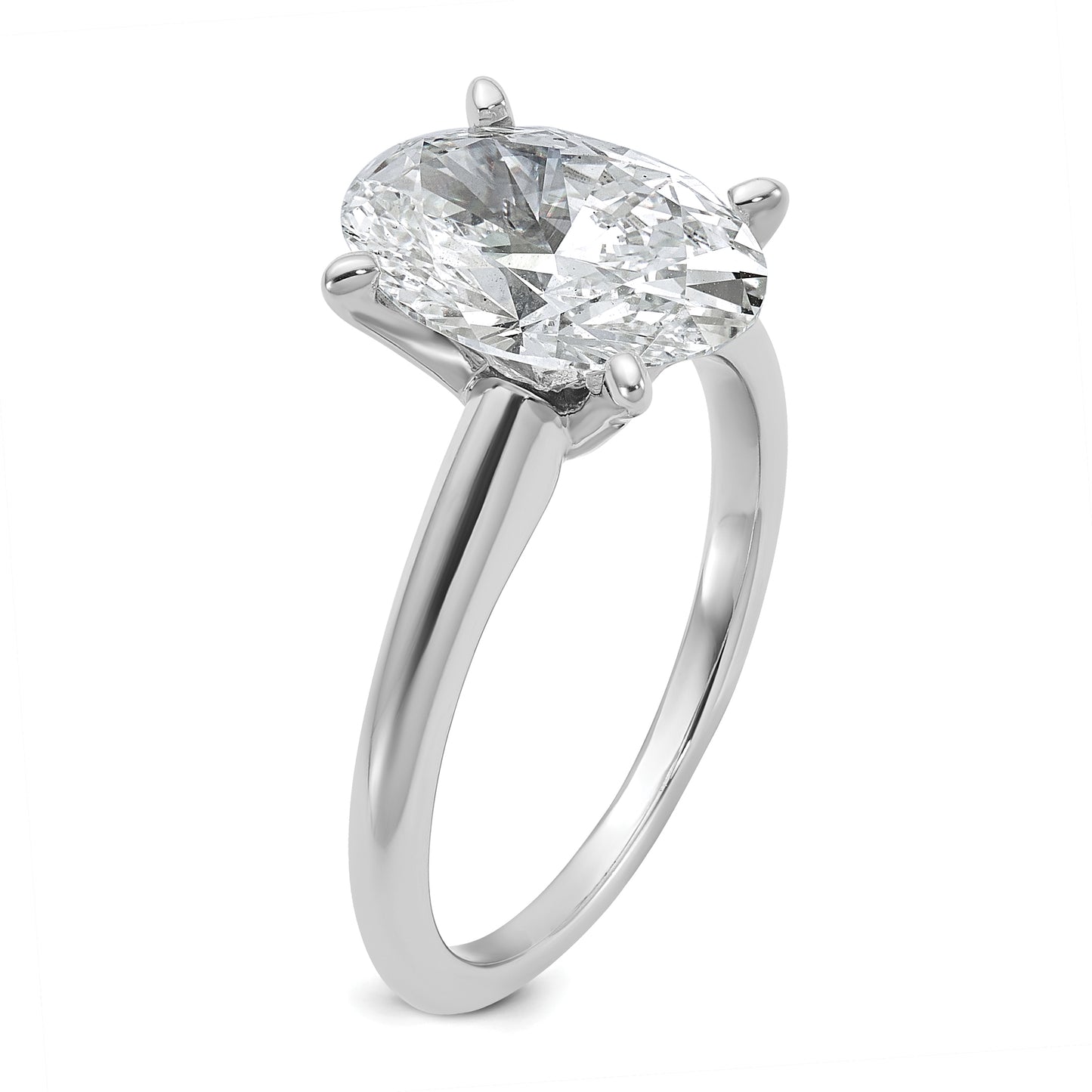 14k White Gold 3 Ct. Lab Grown Diamond VS/SI+ G+ Oval Solitare Engagement Ring