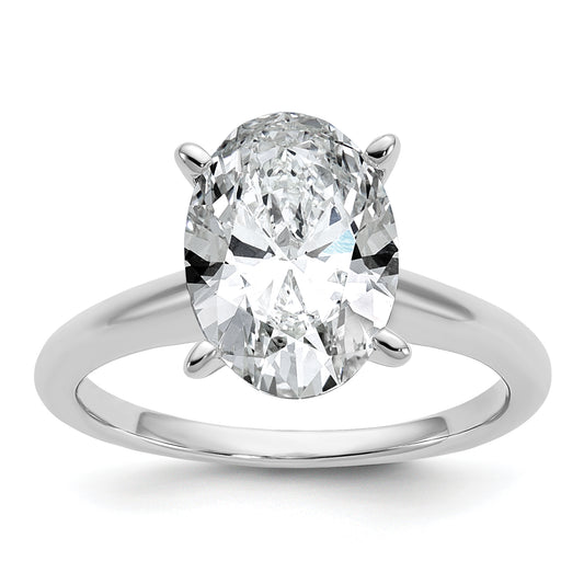 14k White Gold 3 Ct. Certified Lab Grown Diamond VS/SI+ G+ Oval Solitare Engagement Ring