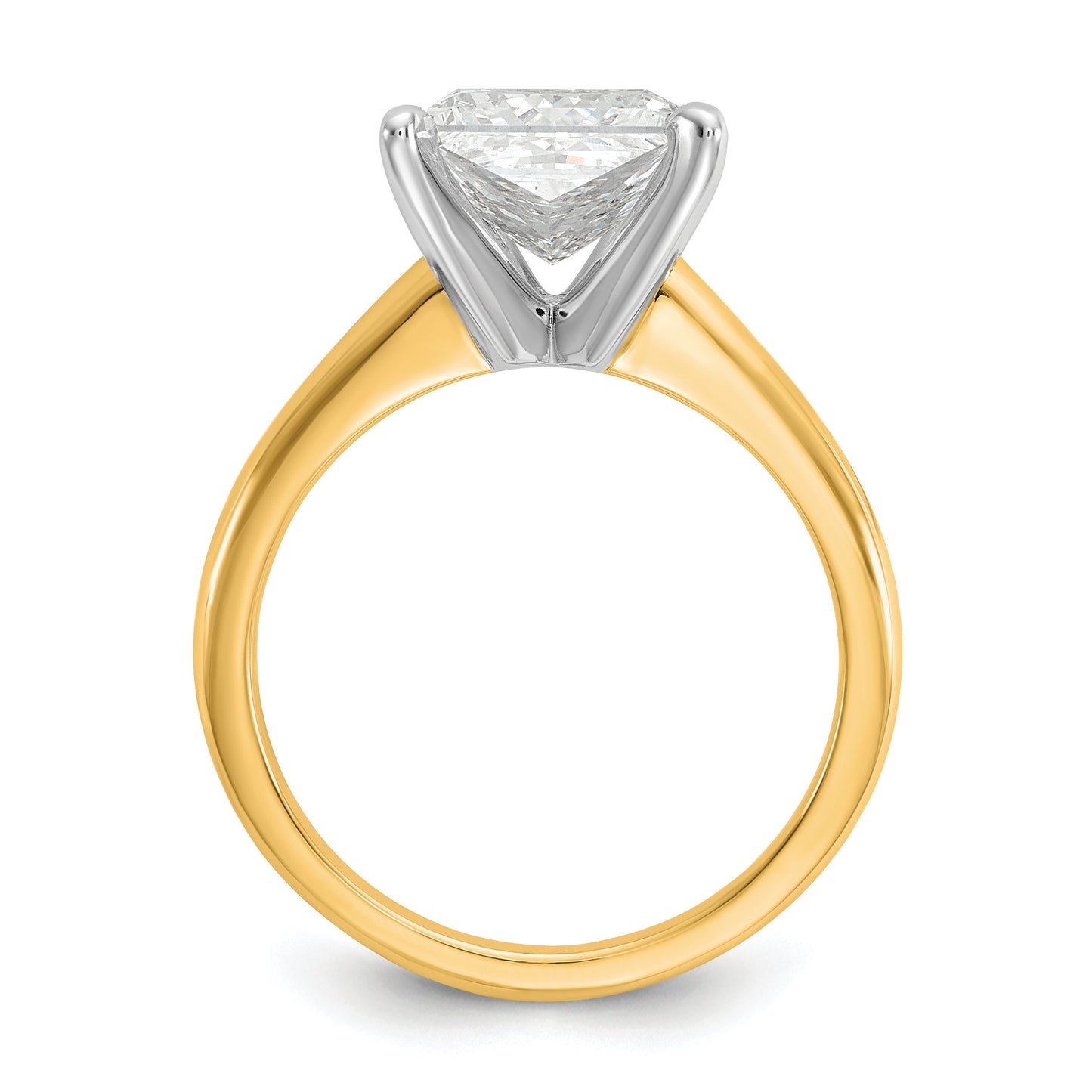 14k Two-tone 3 Ct. Certified Lab Grown Diamond VS/SI+ G+ Oval Solitare Engagement Ring