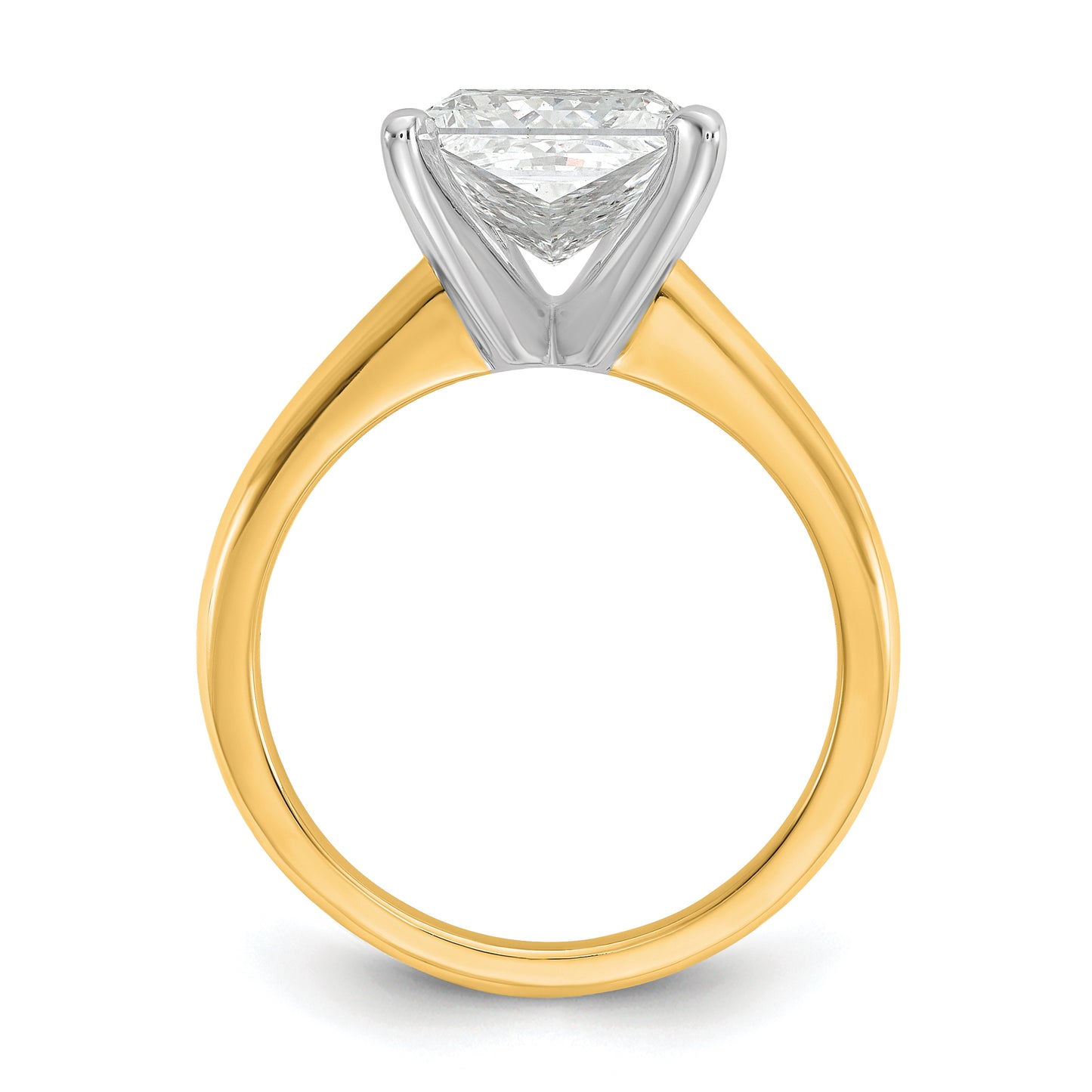 14k Two-tone 3 Ct. Lab Grown Diamond VS/SI+ G+ Princess Solitare Engagement Ring