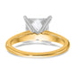 14k Two-tone 3 Ct. Lab Grown Diamond VS/SI+ G+ Princess Solitare Engagement Ring