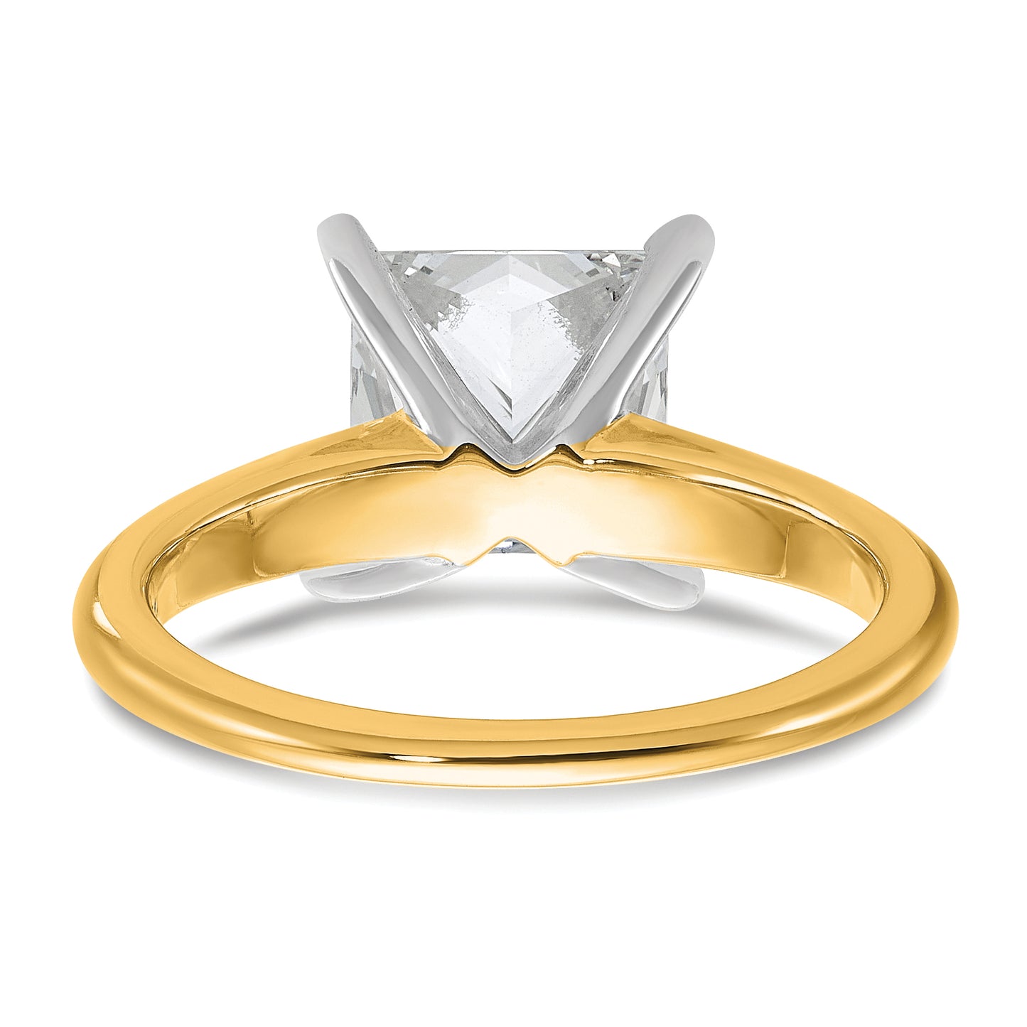 14k Two-tone 3 Ct. Lab Grown Diamond VS/SI+ G+ Princess Solitare Engagement Ring