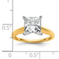 14k Two-tone 3 Ct. Lab Grown Diamond VS/SI+ G+ Princess Solitare Engagement Ring