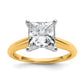 14k Two-tone 3 Ct. Certified Lab Grown Diamond VS/SI+ G+ Princess Solitare Engagement Ring