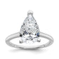 14k White Gold 3 Ct. Lab Grown Diamond VS/SI+ G+ Pear Solitare Engagement Ring