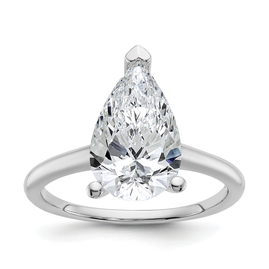 14k White Gold 3 Ct. Lab Grown Diamond VS/SI+ G+ Pear Solitare Engagement Ring