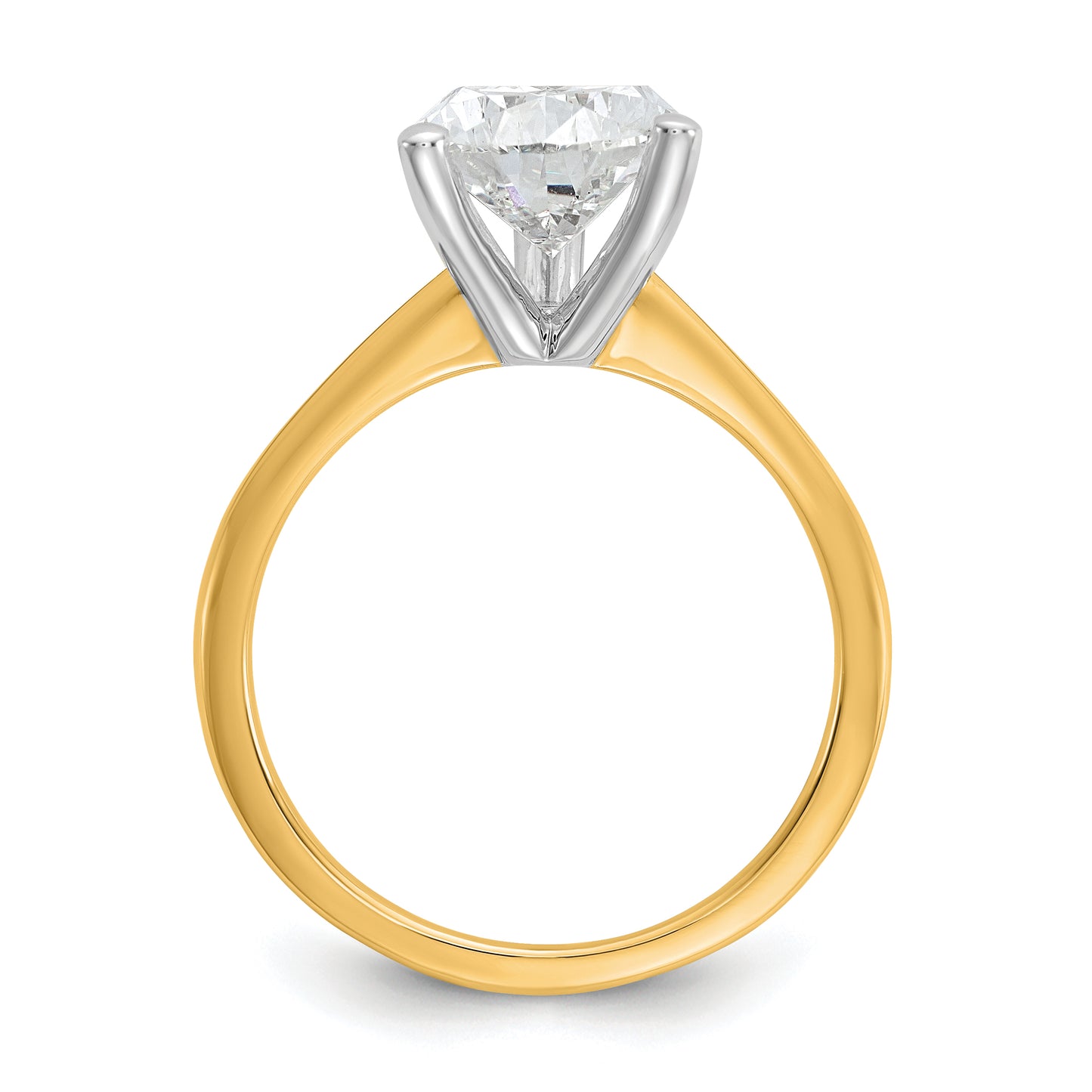 14k Two-tone 3 Ct. Certified Lab Grown Diamond VS/SI+ G+ Pear Solitare Engagement Ring