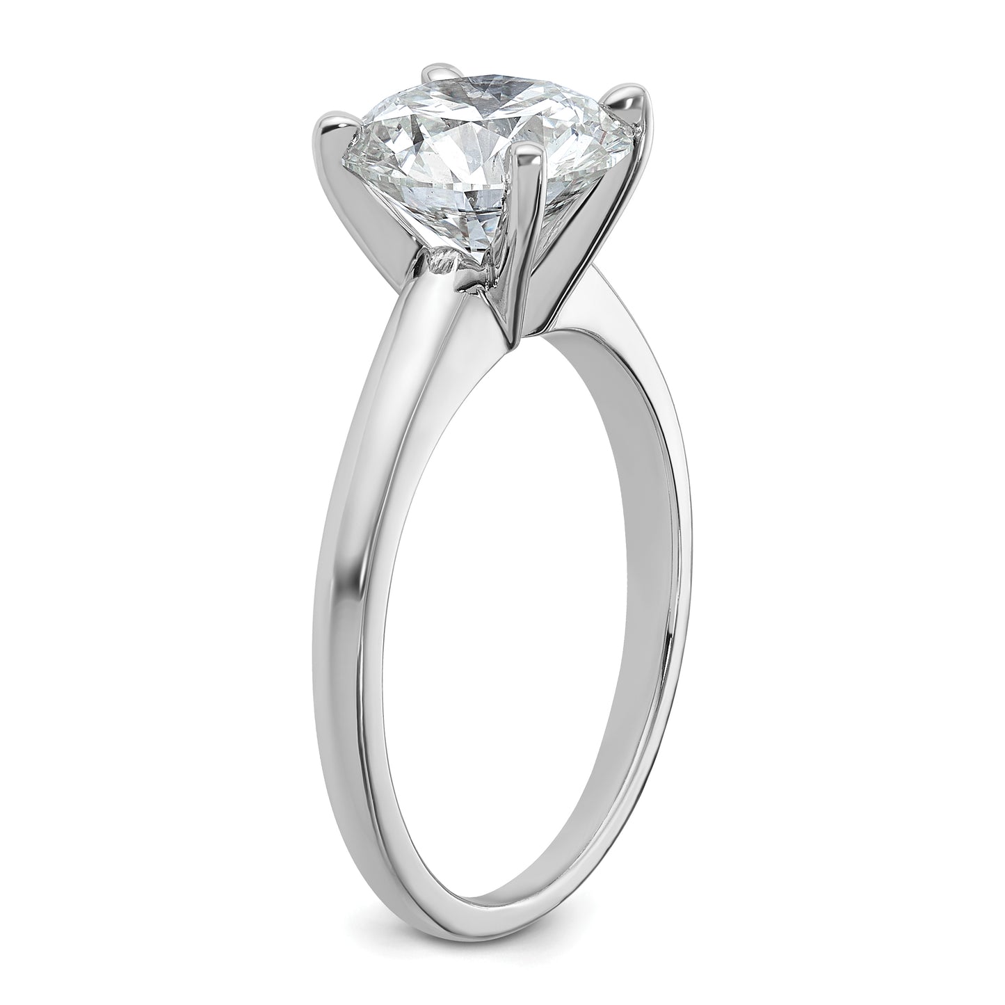 14k White Gold 3 Ct. Lab Grown Diamond VS/SI+ G+ Round Solitaire Engagement Ring