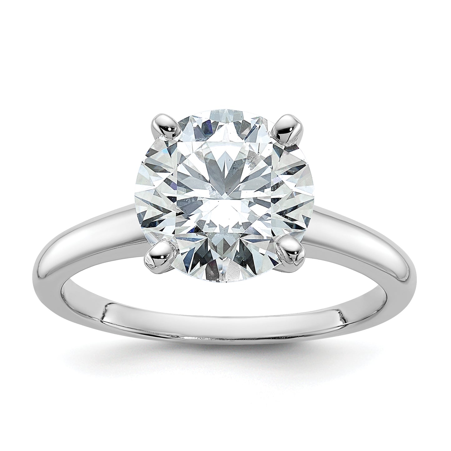 14k White Gold 3 Ct. Certified Lab Grown Diamond VS/SI+ G+ Round Solitaire Engagement Ring