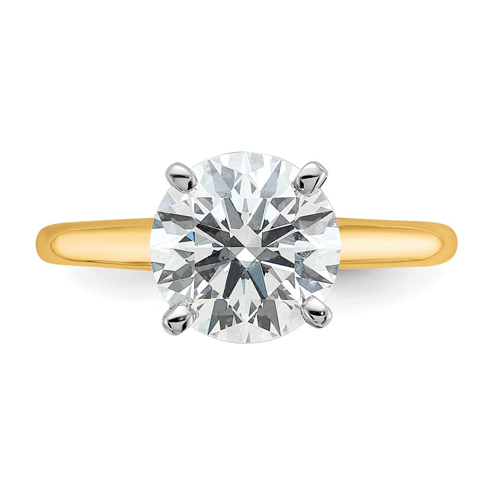 14k Two-tone 3 Ct. Lab Grown Diamond VS/SI+ G+ Round Solitaire Engagement Ring