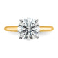 14k Two-tone 3 Ct. Certified Lab Grown Diamond VS/SI+ G+ Round Solitaire Engagement Ring