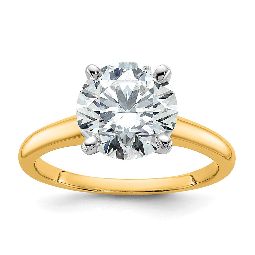 14k Two-tone 3 Ct. Lab Grown Diamond VS/SI+ G+ Round Solitaire Engagement Ring