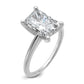 14k White Gold 3 Ct. Lab Grown Diamond VS/SI+ G+ Radiant Solitaire Engagement Ring