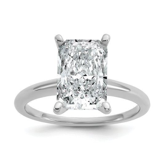 14k White Gold 3 Ct. Certified Lab Grown Diamond VS/SI+ G+ Radiant Solitaire Engagement Ring