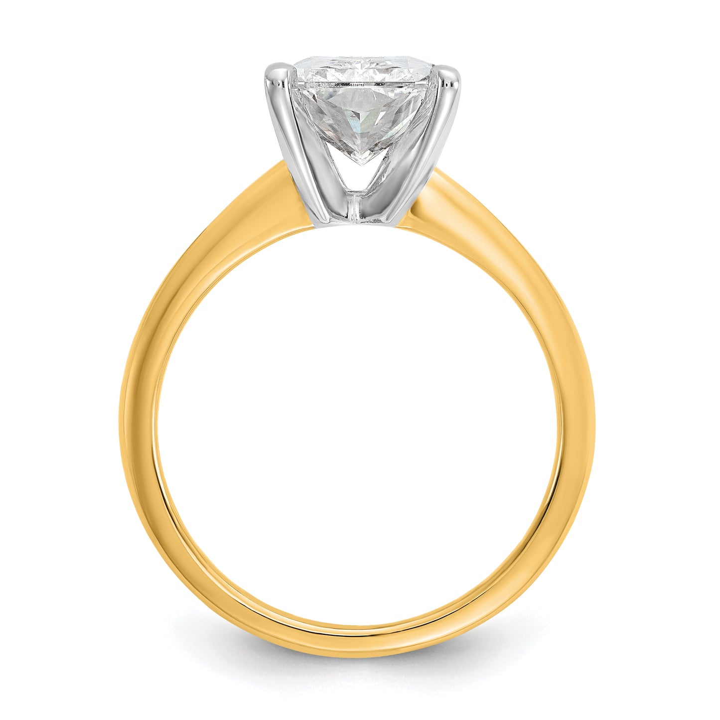 14k Two-Tone 3 Ct. Lab Grown Diamond VS/SI+ G+ Radiant Solitaire Engagement Ring