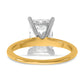 14k Two-Tone 3 Ct. Certified Lab Grown Diamond VS/SI+ G+ Radiant Solitaire Engagement Ring