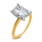 14k Two-Tone 3 Ct. Certified Lab Grown Diamond VS/SI+ G+ Radiant Solitaire Engagement Ring