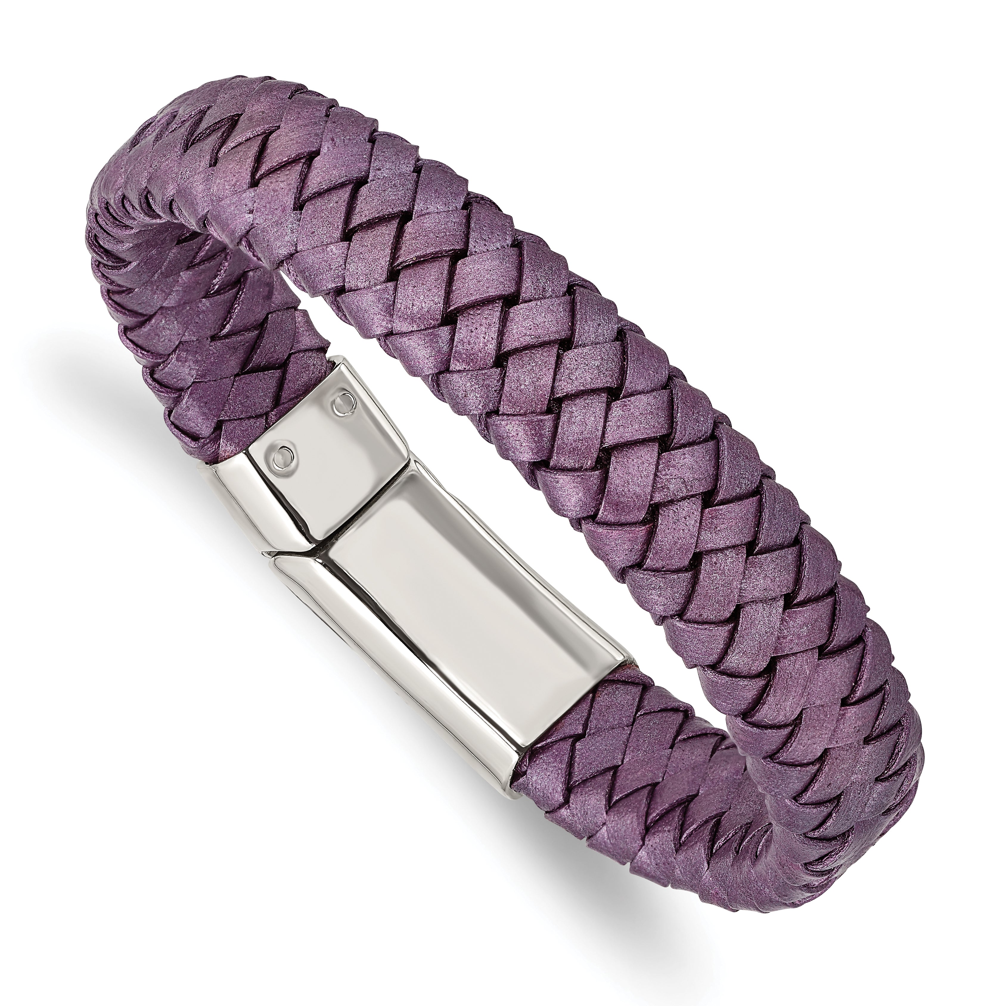 Metallic buy purple twisted leather bracelet bangle