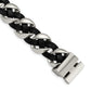 Stainless Steel Chisel Polished Black Braided Leather 8 Inch Bracelet