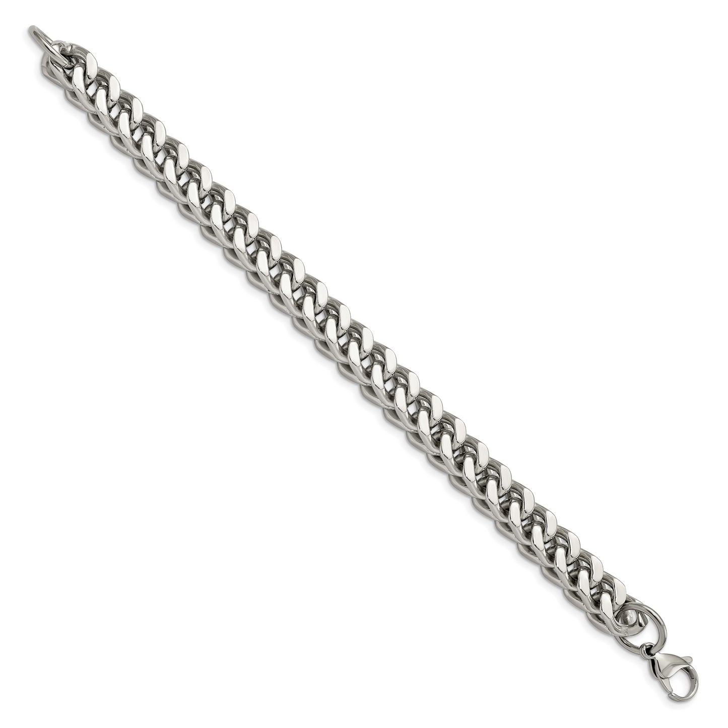 Stainless Steel Chisel Polished 9.5 Inch Heavy Wheat Bracelet