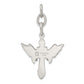 Stainless Steel Antiqued Wings W/ Cross Interchangeable Charm Pendant