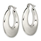 Stainless Steel Chisel Polished Teardrop Hollow Hoop Earrings