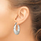 Stainless Steel Chisel Polished Teardrop Hollow Hoop Earrings