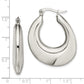 Stainless Steel Chisel Polished Teardrop Hollow Hoop Earrings