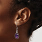 Stainless Steel Synthetic Amethyst Earrings