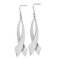 Stainless Steel Polished Awareness Ribbon Dangle Earrings