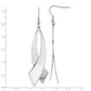 Stainless Steel Polished Awareness Ribbon Dangle Earrings