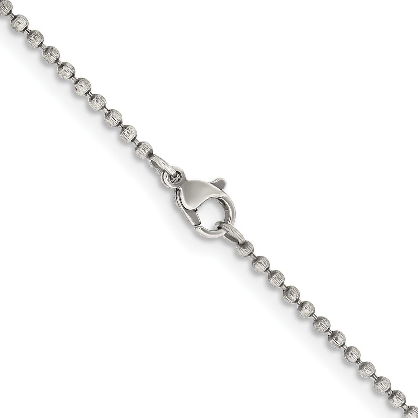 Stainless Steel Chisel Antiqued 2mm 18 Inch Beaded Ball Chain